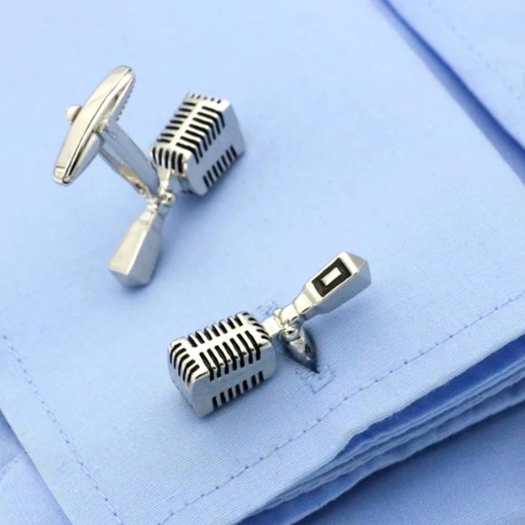 Timeless Microphone Stainless Steel Cuff Links - Picture 1 of 5